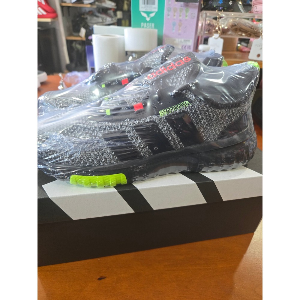 Adidas Kaptir 4.0 K Kids Sneakers Carbon Core Black Lucid Lemon IH1842 Size 4.5Y
